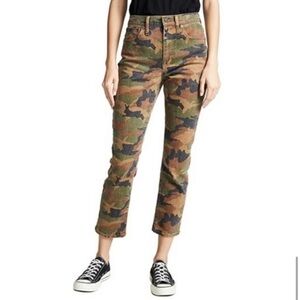 Madewell High Rise Slim Boyjean Jeans Hidden Bunny Camo Print 25